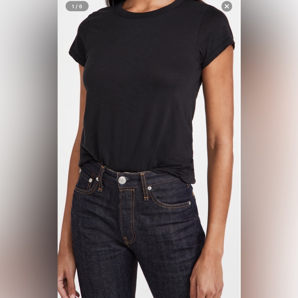 Rag & Bone Black Cotton/Viscose T-Shirt Medium